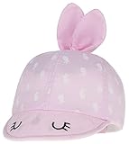 (ラボーグ)La Vogue 帽子 ベビーキャップ キッズ ハンチング 鳥打帽 子供 日よけ帽 耳付き 兎 可愛い 赤ちゃん 女の子 男の子 つば広ハット 紫外線 ピンク