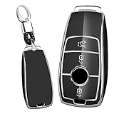 [TECART] メルセデスベンツ専用 キーケース キーカバー キーホルダー メルセデス A B C E G S クラス w177 w213 w222 e200 e300 glb glc gle gls などに適応 スマートキー ３ボタン シリコン ブラック