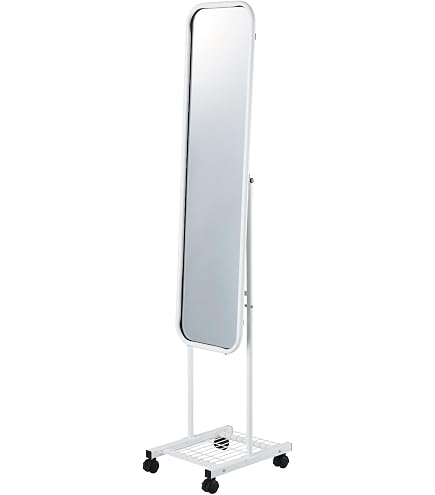 Amazon.co.jp: 永井興産 フック付スタンドミラー ナチュラル 日本製 高