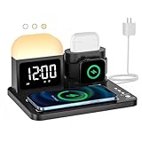 ワイヤレス充電器スタンド 3in1,15W急速充电，内蔵時計、目覚まし時計光，3色LEDデスクランプ，対応iPhone、Apple Watch、AirPods、Samsung同時充電,卓上充電ステーション,アップルウォッチ充電器 授乳ライト 時計付き 間接照明,ナイトライト, デジタル時計 デジタル,ベッドサイドランプ…