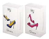 アルファックス 竹炭シート付きクリアシューズケース2個組 606048