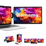 nerhemg ポータブルモニター, 360°回転 サブモニター IPSフルHD ノートPC/スマホ/PS5対応 HDMI Type-C