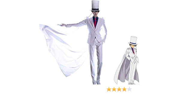 Amazon 名探偵コナン 怪盗キッド コスプレ衣装 メガネ付き 怪盗キッド仮装 コスチューム メンズ レディース 文化祭学園祭ハロウィン コスチューム 男 M コスプレ 仮装 通販