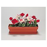 【935-20】造花プランター 茶 バラ