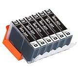 キヤノンインクカートリッジ321 320 XL Canon BCI-321XL BKブラック黒 6本パック 大容量 対応機種:MP990 MP980 MP640 MP630 MP620 MP560 MP550 MP540 MX870 MX860 iP4700 iP4600 iP3600最新型ICチップ対応 残量表示あり