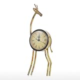 Tooarts ディアクロック 手作り ヴィンテー ジメタル ディア 置物 ミュートテーブルクロック