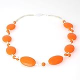 Lil' Jumbl Baby Teething Necklace | Organic Food Grade Silicone | BPA-Free (Orange) [並行輸入品]