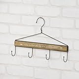 フック付ハンガー [W36.5 x D4.5 x H23cm] 天然木（パイン）　スチール（粉体塗装）