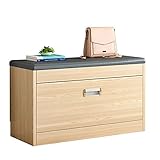 シューズラック 靴のベンチオスマン靴収納ラック木製の靴キャビネット付きシートクッション用寝室の廊下80×50×24センチ (色 : Wood, サイズ : 80x50x24cm)