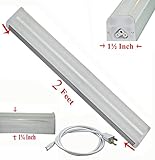 SleekLighting T5 LED Double Bar Tube Lighting 2-ft Frosted Cover 15 Watt 4000K No Ballast Fixture In
