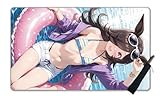 プレイマット アニメグッズト TCG万能 専用 高級 ウマ娘 ライスシャワー カードゲーム ザイズ 60ｘ35cm 収納袋付き ハコクラフト (C) [並行輸入品]