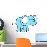 Wallmonkeys WM175500 Cute Little Baby Elephant - 8 Peel and Stick Wall Decals (18 in H x 14 in W) [並
