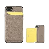 HanaRo iPhoneSE2 用 SE 用 iPhoneSE3 用 ケース スマホケース シュリンクレザー カード収納 アイフォンケース ｸﾞﾚｰ×ｲｴﾛｰ