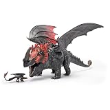 ドリームワークス ドラゴンズ、ドラゴントレーナー、バークユニバース:レッドデスピースフューリーデスワリングドラゴン、28cm歯なしドラゴンおもちゃ、4歳以上