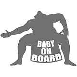 TREZ BABY ON BOARD 相撲 力士 どすこい ステッカー 【BABY IN CAR】 (グレー)