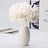 Beho 7 点セット人工花束キラキラ泡造花結婚式のブライダル パーティーの装飾 DIY ローズ-ホワイト