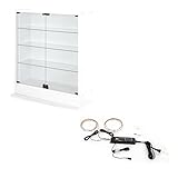 【福袋】【地球家具】コレクションラック「ワイド」新シリーズセット 幅83cm 奥行29cm 【正規品】[鍵付きコレクションケース] [耐震]（開き戸 ロータイプ本体+LEDセット） ホワイト