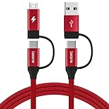 USB Type C ケーブル Lecone 4in1 usb type c ケーブル マイクロusb タイプC 充電ケーブル USB-C