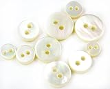 doll 人形用 ボタン 小さい 白蝶貝 黒蝶貝 貝ボタン 4mm 5mm 6mm 7mm 8mm 10個セット (4mm 10個セット, 白蝶貝)