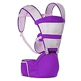 ベビーキャリア、ウエスト、バックとヒップ、メッシュ多機能ベビーキャリア（3~15KG、3-36ヶ月）,Purple