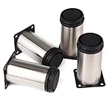 BQLZR Stainless Steel Kitchen Adjustable Feet Round 2" Dia Furniture Leg Pack of 4 [並行輸入品]