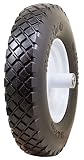 Marathon 4.80/4.00-8" Flat Free Wheelbarrow Tire on Wheel, 6" Centered Hub, 5/8" Ball Bearings, Knob