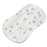 SheetWorld Fitted Bassinet Sheet (Fits Halo Bassinet Swivel Sleeper) - Grey Floral Stems - Made In U