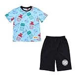 [タカラトミーアーツ] プラレール 半袖 Tスーツ 総柄 上下セット