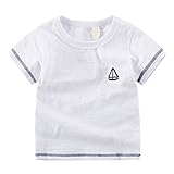 【SEBLES】ベビー 赤ちゃん 男の子 女の子 ユニセックス 半袖 Tシャツ ボーダー 無地 シンプル お洒落 春 夏 ラウンドネック コットン 綿 ナチュラル キッズ(タイプA,90cm)