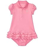 POLO RALPH LAUREN (ポロラルフローレン) ラッフルポロドレス＆ブルマセット ベビー 女の子 ピンク 70cm (6ヶ月) [並行輸入品]