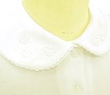 半袖 ニット素材着脱 簡単 かぶりタイプ 衿小花モチーフ付ニットブラウス キッズ女児ブラウス 130cm オフホワイト