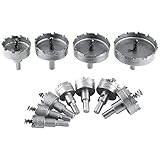 Akozon 20-75mm HSSドリルビットソーセット超硬チップTCTコア金属加工穴カッターツール11個セット