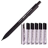 Ibis Sketch フラットリード 1.8mm ホルダーペン シャープペンシル ドラフトドローイング アートスケッチ/カリグラフィー/マーキング用 (1.8mm 2B リード6本-36本) グラファイトリードレフィル (ブラックボディ)