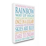 The Kids Room by Stupell "Somewhere Over The Rainbow Typography Stretched" Canvas Wall Art [並行輸入品]