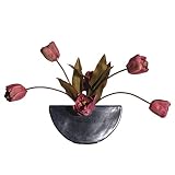 Vickerman AZF11002 Tulip in Gunmetal Artificial Plant, Gray/Ceramic Pink, 20-Inch [並行輸入品]