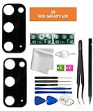 Galaxy S20 リアバックカメラガラスレンズカバー 交換用 Samsung Galaxy S20 (すべてのキャリア) 修理ツール付き (S20)(ブラック) 2個
