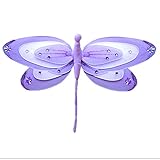 Hanging DragonflyパープルラベンダーホワイトTriple Layeredナイロンメッシュトンボデコレーション装飾赤ちゃん保育園寝室女の子部屋天井壁装飾結婚式誕生日パーティーベビーシャワ