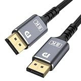 8K Displayport ケーブル 1.4規格 2M 8K@60Hz 32.4Gbps高速伝送 DP to DP ナイロン編みケーブル パソコン/ディスプレイ/プロジェクター