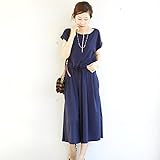 Milk tea マタニティ 授乳服 3wayジャンプスーツ風セットアップ（授乳服トップス＆産前産後兼用ガウチョパンツのセット） (ネイビー)