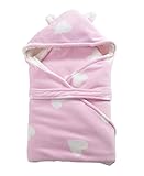 Happylifehere おくるみ 赤ちゃん ベビー 新生児 フリース もこもこ 5柄 かわいい 出産祝い 冬 (E)