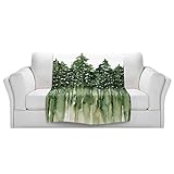 ブランケットウルトラソフトFuzzy 4サイズ！DIANOCHEデザインからby Julia Di Sano Forest TreesグリーンホームDecor Unique Designer芸術的スタ
