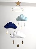 The Butter Flying　ザ　バターフライング　モビール　3 clouds hang on a circle ring with star　DENIS