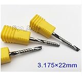3 ピース高品質ワン シングル フルート スパイラル超硬cnc ルータ アルミ ミル ツール ビット 3.175 ミリメートル * 22 ミリメートル