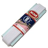 【町田絲店】強力ゴム30m 平ゴム/ウエストゴム/帽子ゴム/裁縫ゴム/手芸 (白, 6コール(5ミリ幅))