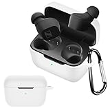 BUITFOU Sennheiser CX True Wireless SE ケース ゼンハイザー（Sennheiser）CX True Wireless/CX True Wireless SE 保護カバー 柔らかい シリコン製 落下防止 キズ防止 耐衝撃 防塵 軽量 装着充電可能 カラビナ付き 紛失防止(ホワイト)