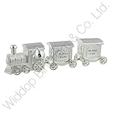 Silver Plated Train with 2 Carriages - My First Tooth & First Curl