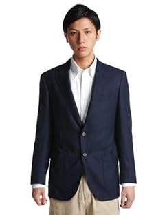 Green Label Relaxing Wool Royal Oxford 2 Patch Pocket 2-button Jacket 3122-111-0213: Navy