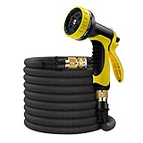 超強化素材 10パターン 5~15m 3倍に伸びる、洗車ホース、ホースリール、散水ホース、散水ノズル