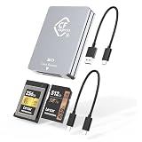 CFexpress Type B SD カードリーダー USB C、デュアルスロットUSB 3.2 10Gbps CFexpress Type Bカードリーダー Android/Windows/Mac OS/Linux対応、USB C - USB/USB Aケーブル付き アルミニウム製
