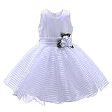Pettigirl子供ドレス 結婚式 縞 ニーレングスパーティードレス 花 フォーマル ワンピース 140 [並行輸入品]